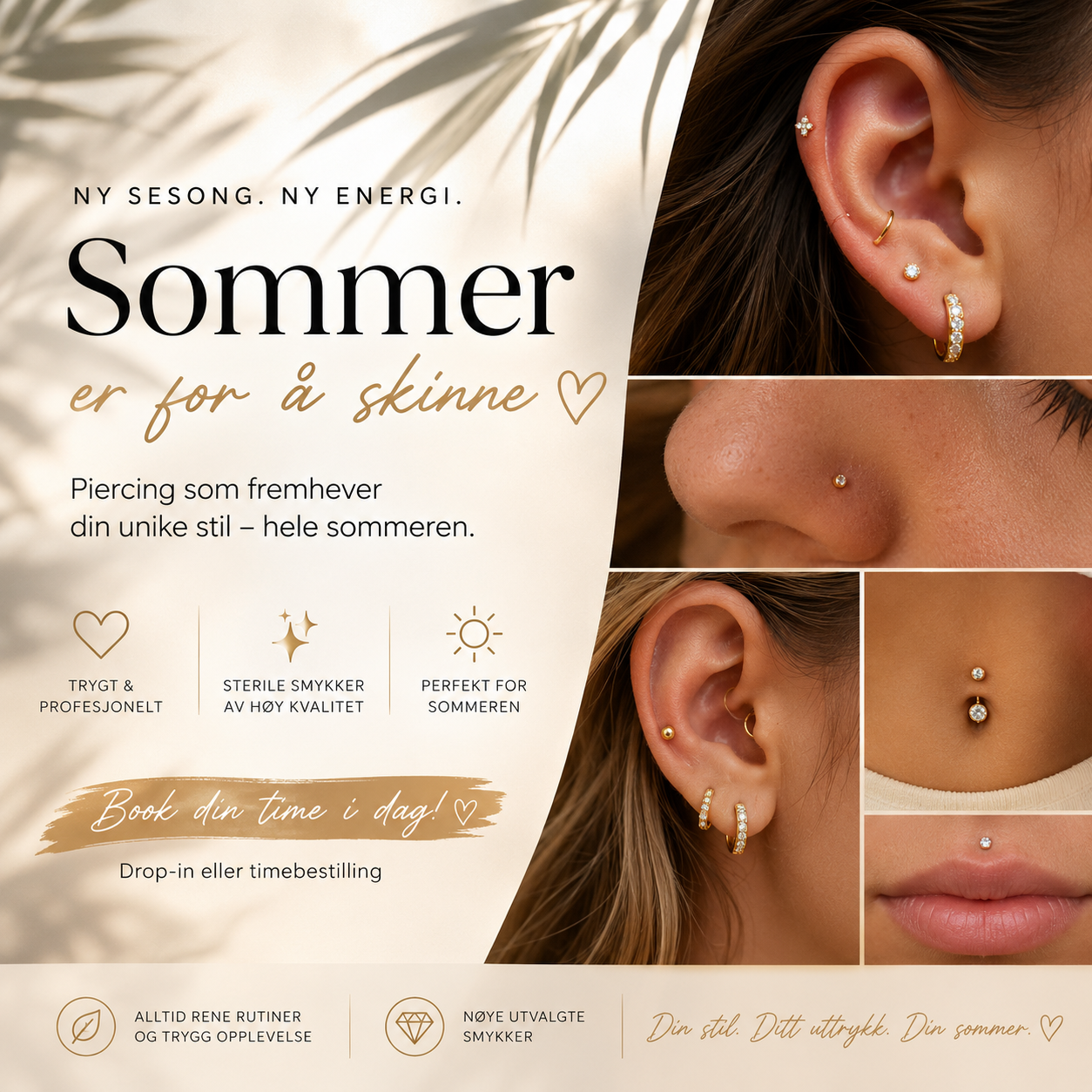 Sommerkampanje – piercing som fremhever din unike stil